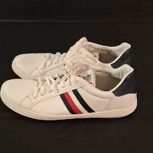 White Sneakers with Multi Color  Stripes